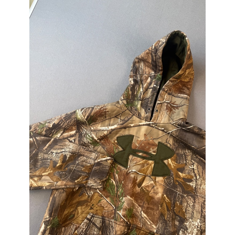 Under Armour Storm Hoodie Mens Large Realtree AP Xtra Camo Fleece Pullover Logo